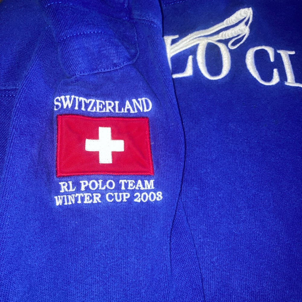 Vintage 08’ Ralph Lauren Mercer Winter Polo Club Team Switzerland Rugby Shirt L - Picture 7 of 10